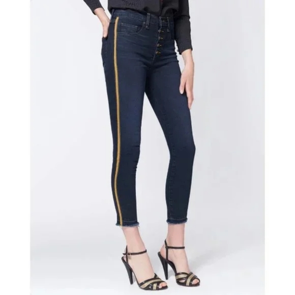 Veronica Beard Debbie 10" Skinny Tuxedo Stripe Jeans - Picture 12 of 16
